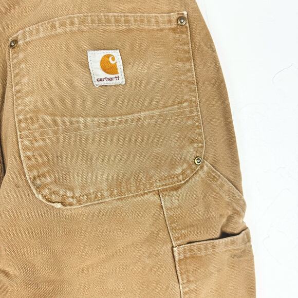 Carhartt Thrashed Destroyed B01 BRN Double Knee Carpenter Jeans Tan Size 31x30 - Picture 11 of 11